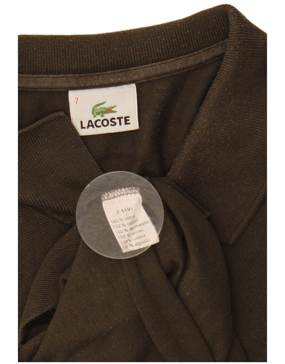 LACOSTE Polo Homme Taille 7 2XL Kaki Coton