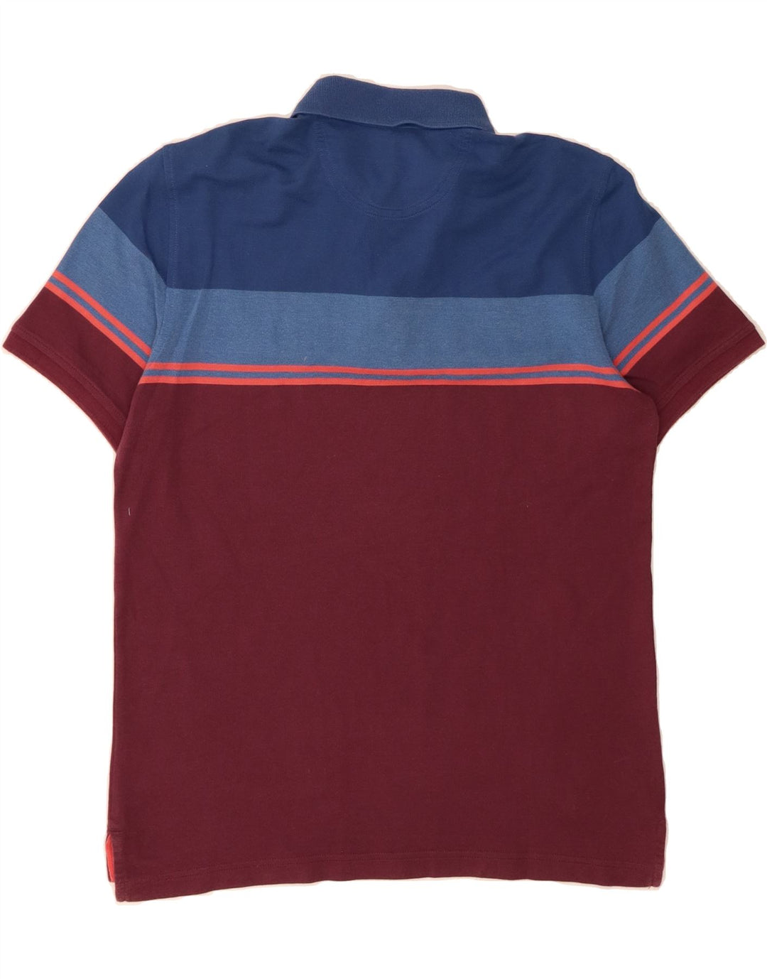 IZOD Mens Polo Shirt Medium Burgundy Colourblock Cotton Vintage Izod and Second-Hand Izod from Messina Hembry 