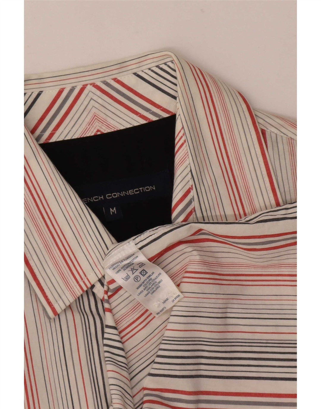 French Connection Chemise Homme Coton Rayé Blanc Moyen