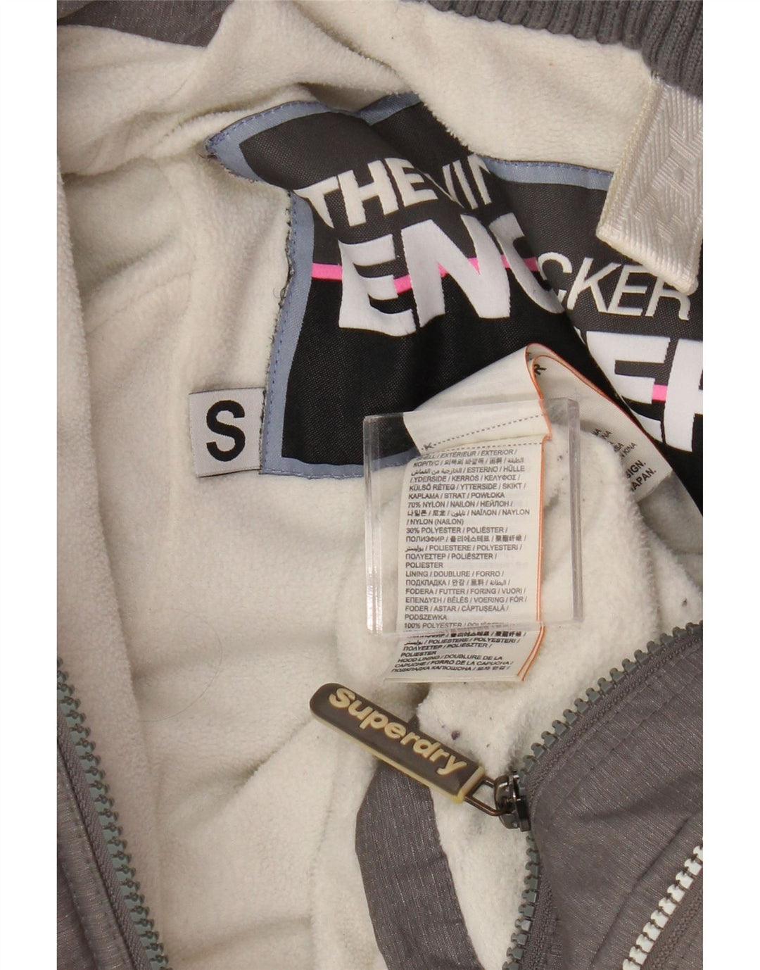 Superdry Veste coupe-vent graphique Windattacker pour femme UK 10 Small Gris