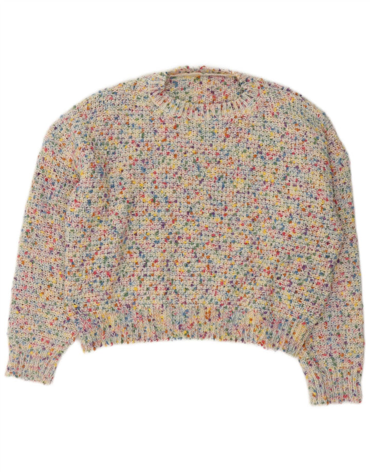 Dazy Pull court à col rond pour femme UK 14 Medium Multicolore