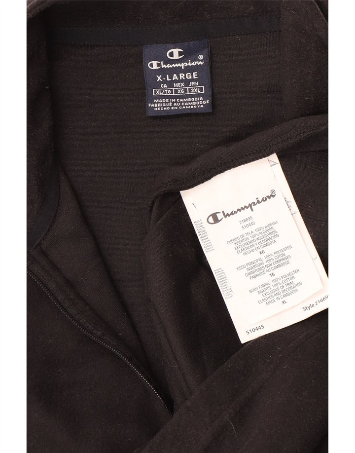 CHAMPION Pull Polaire Col Zippé Homme XL Noir Polyester