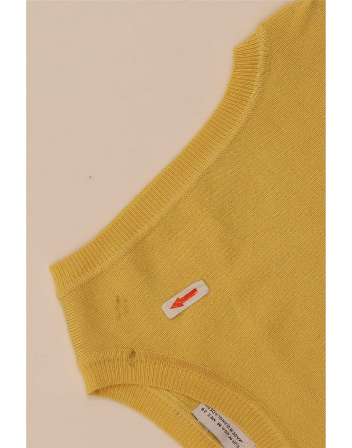 Zara Débardeur court pour femme UK 12 Viscose jaune moyen