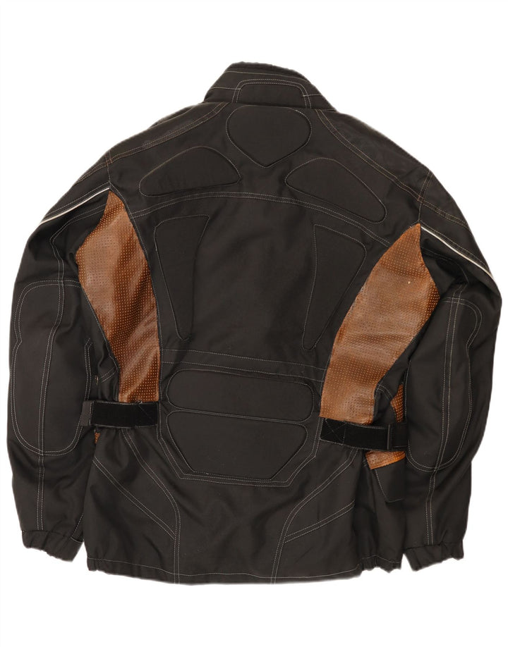 vintage Mens Motorstyle Racer Jacket UK 38 Medium Black Colourblock