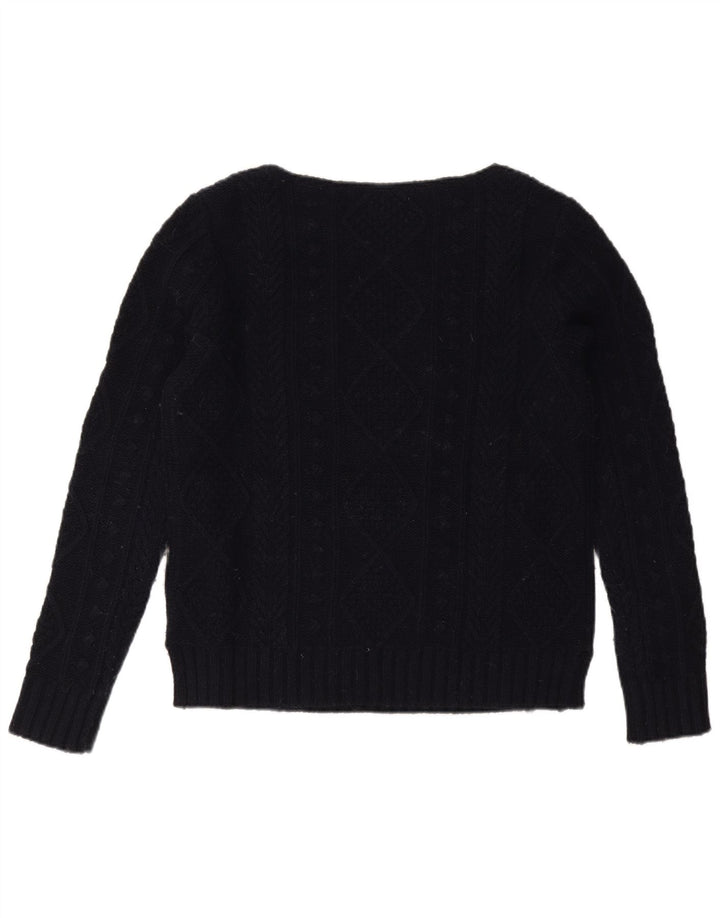 JACK WILLS Pull surdimensionné à col bateau pour femme UK 10 Petit Bleu marine