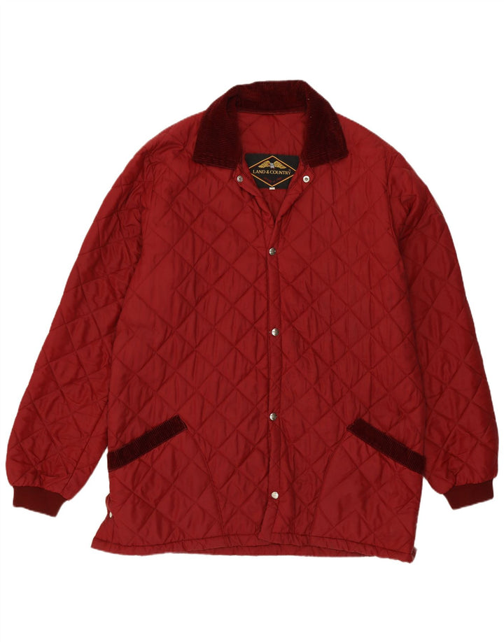veste matelassée homme vintage UK 40 Grand Bourgogne Polyamide