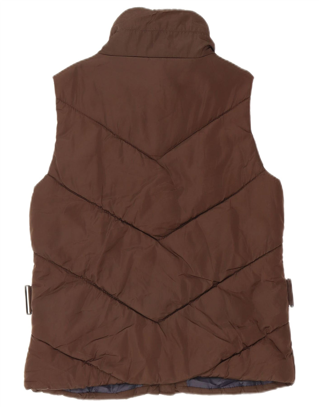 ZARA Femme Gilet Rembourré UK 14 Large Marron Polyester