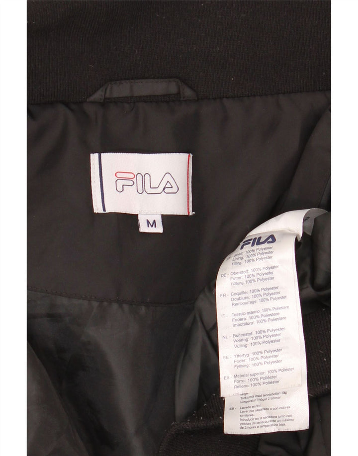 FILA Veste matelassée graphique pour femme UK 14 Polyester noir moyen