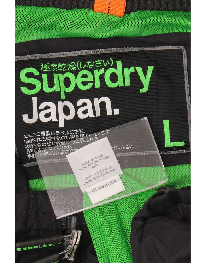 Superdry Veste de Pluie Homme UK 40 Large Noir Nylon