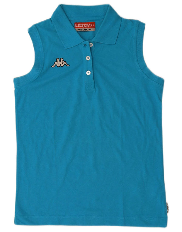 Kappa Polo sans manches pour femme UK 12 Bleu moyen Coton