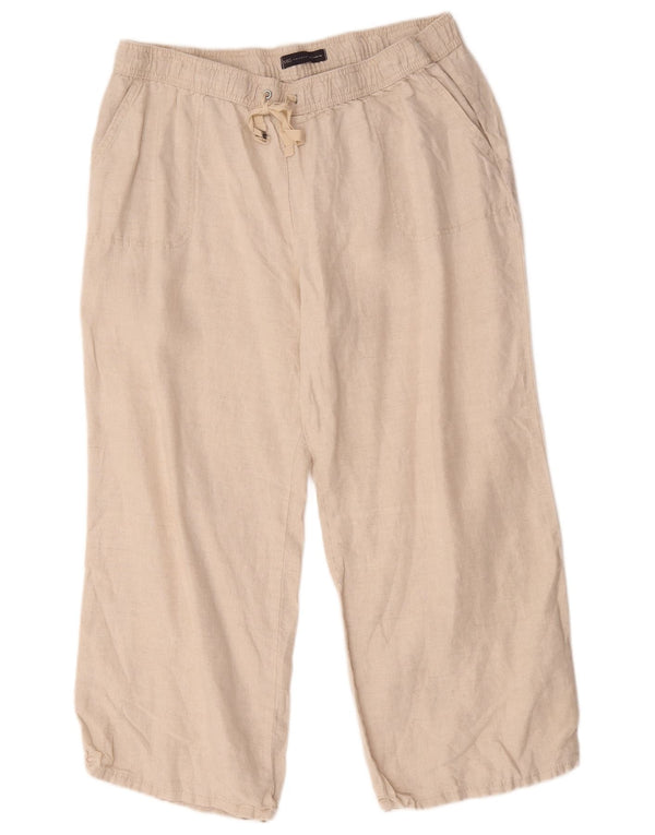 Marks & Spencer Pantalon court large pour femme W40 L26 Beige