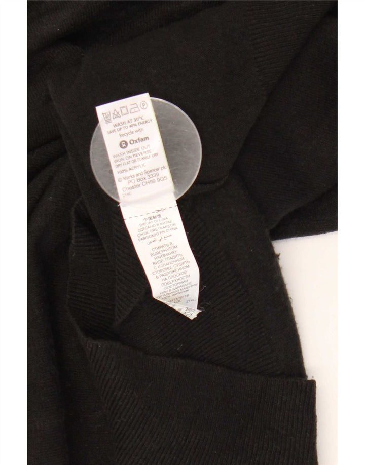 Marks & Spencer Pull à col en V Blue Harbour pour homme, petit, en acrylique noir