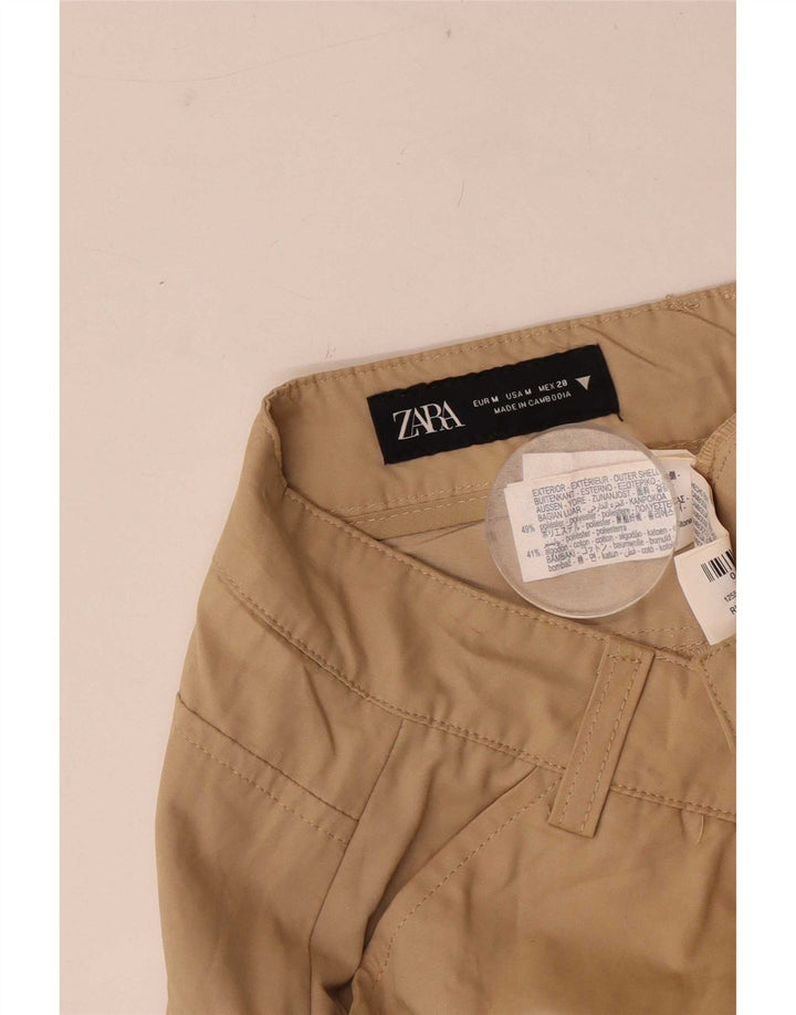 Zara Short Cargo Femme Moyen W28 Beige Polyester