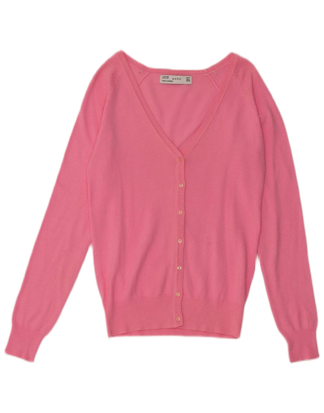 Zara Cardigan Femme Pull UK 10 Petit Rose
