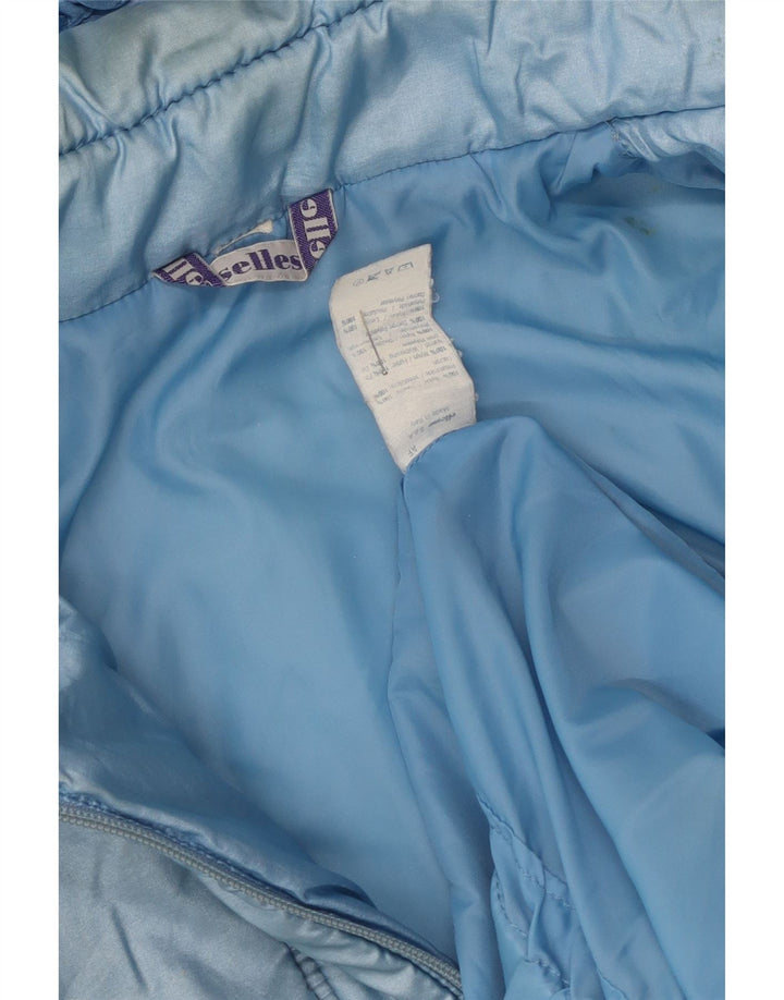 Ellesse Veste matelassée à capuche pour homme UK 38 Bleu moyen Nylon colour block