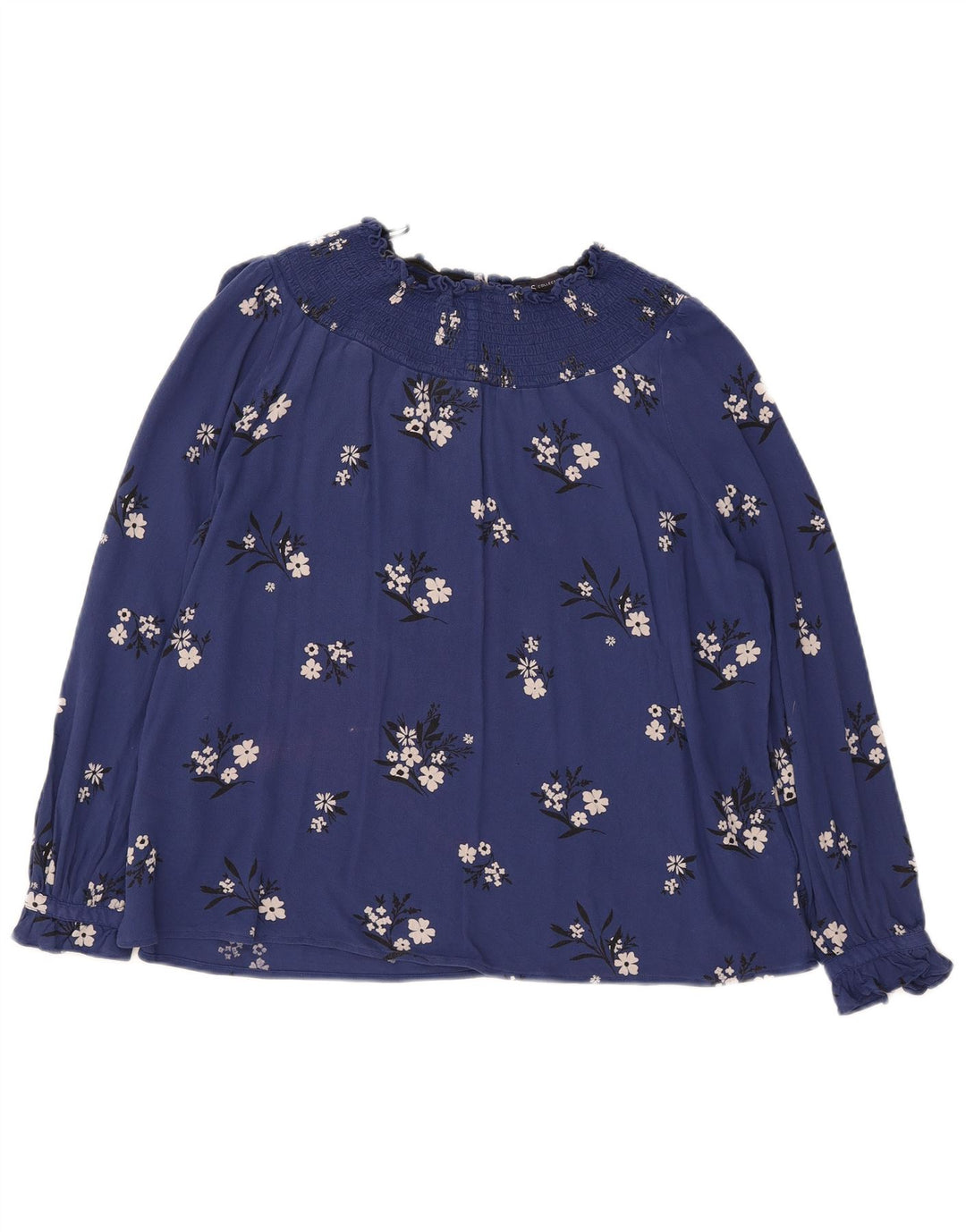 Marks & Spencer Chemisier à manches longues pour femme UK 12 Bleu marine moyen floral