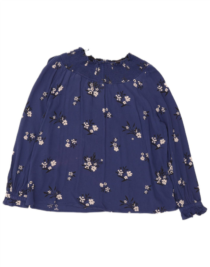 Marks & Spencer Chemisier à manches longues pour femme UK 12 Bleu marine moyen floral