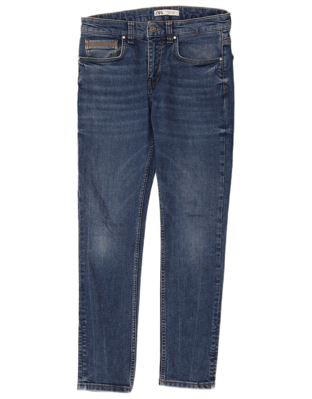 Zara Jean Slim Homme EU 40 Moyen W31 L30 Bleu Coton