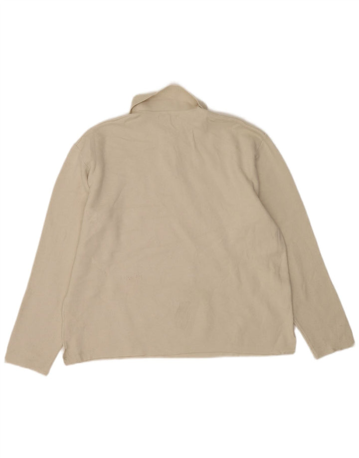 Zara Pull col polo homme XL Beige Polyester