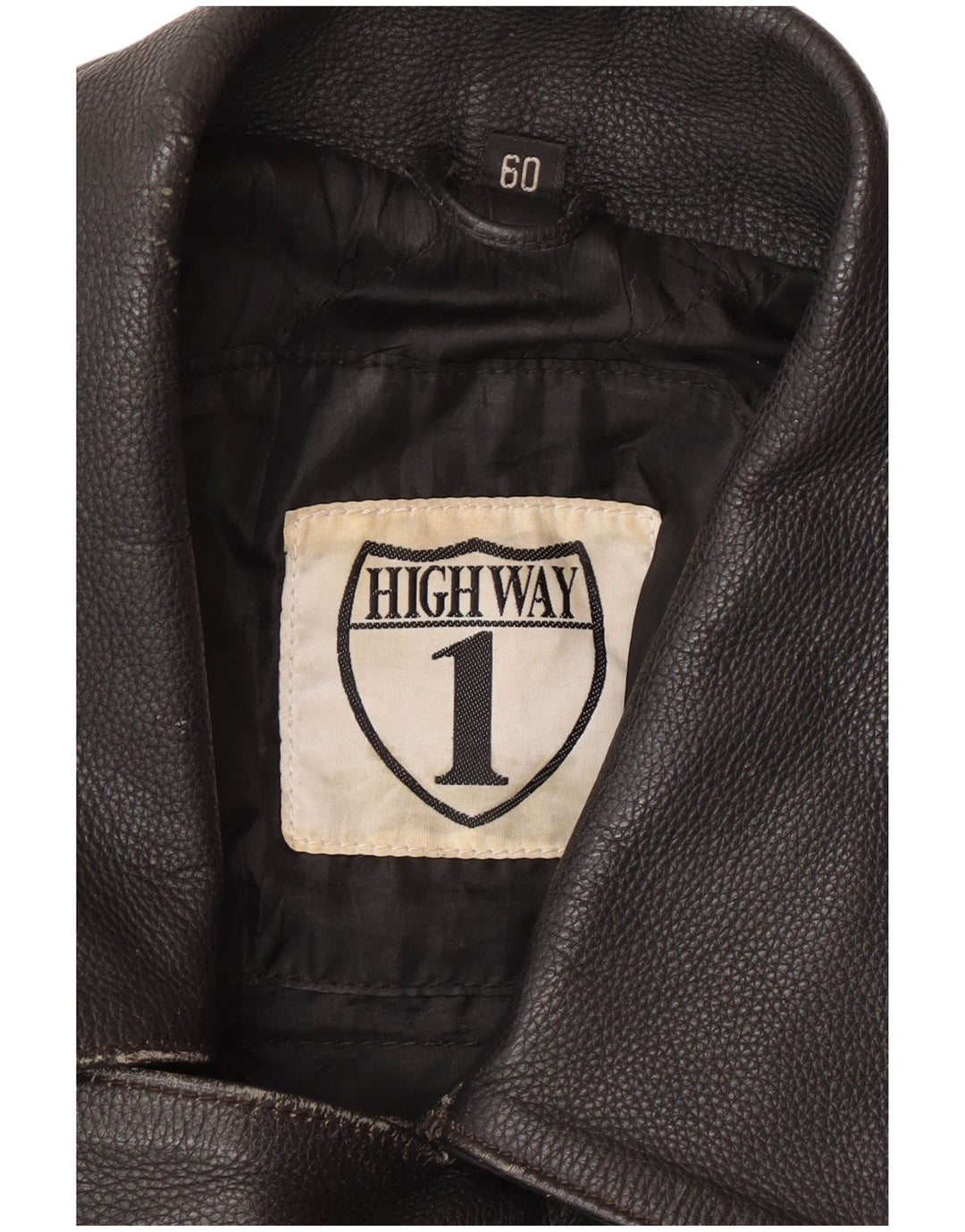 Highway 1 Veste de motard en cuir pour homme Taille 60 4XL Cuir noir