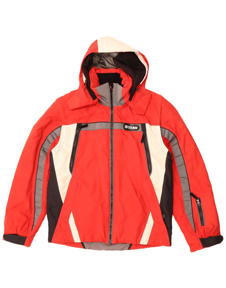 Colmar Veste de ski à capuche pour homme EU 52 Large Rouge Colourblock