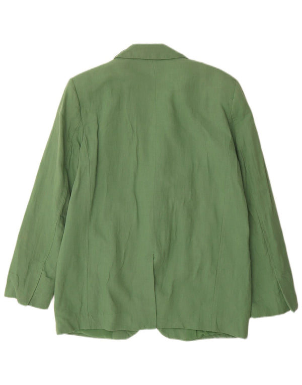 Zara Veste blazer surdimensionnée à 2 boutons pour femme UK 10 Petit lin vert