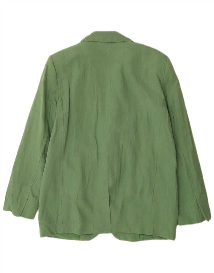Zara Veste blazer surdimensionnée à 2 boutons pour femme UK 10 Petit lin vert