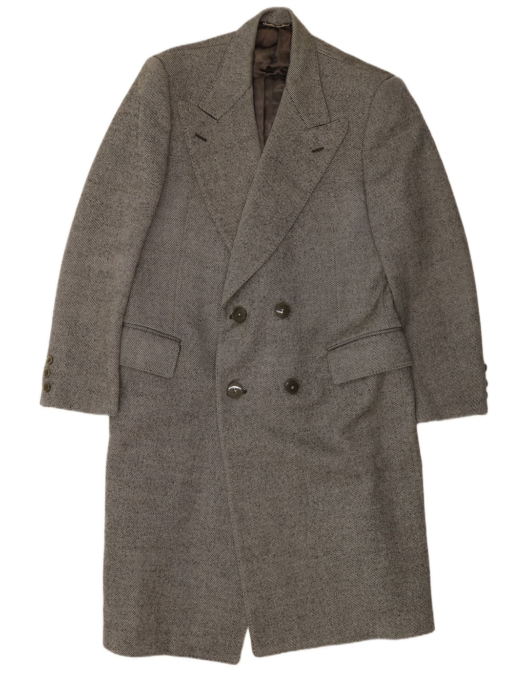 Sidi Manteau croisé pour homme UK 38 Gris moyen à fines rayures