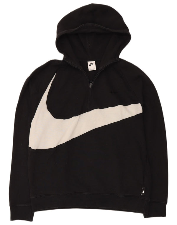 Nike Pull à capuche graphique avec col zippé pour homme - Grand color block noir