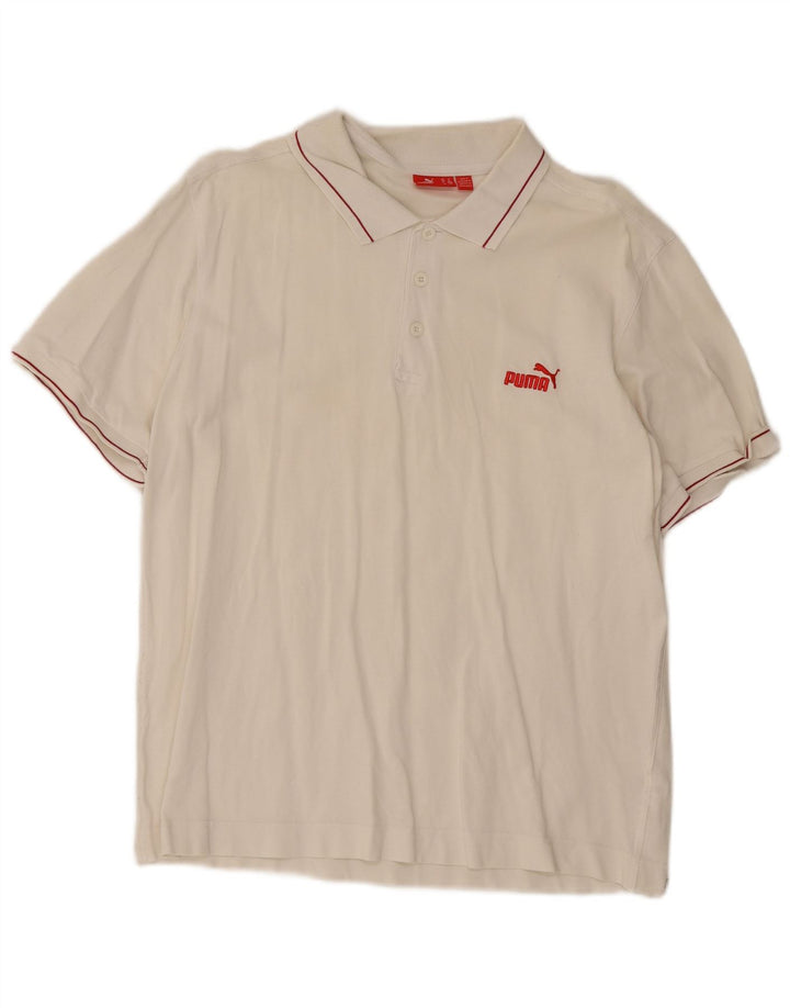 Puma Polo Homme Blanc Moyen Coton