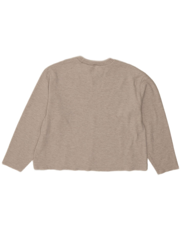 Zara Womens Crop Blouse Top UK 16 Grand Beige Polyester
