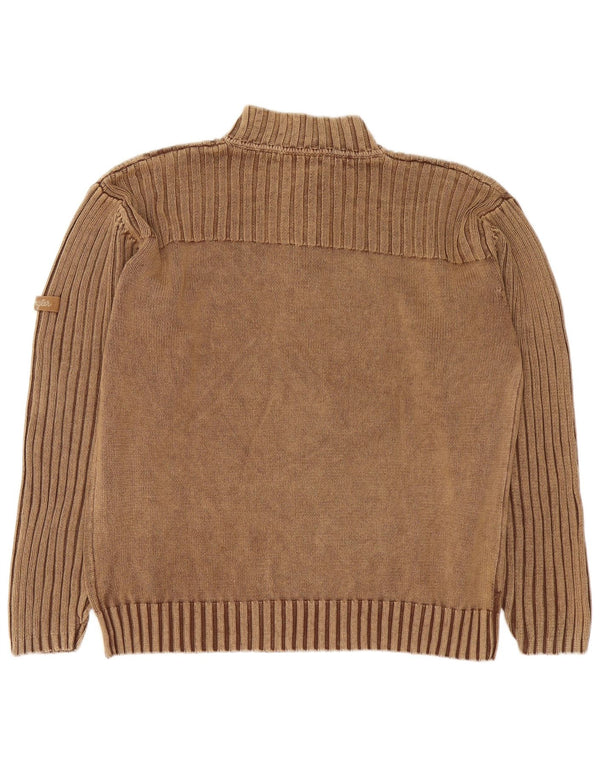 Wrangler Pull col zippé pour homme XL en coton marron