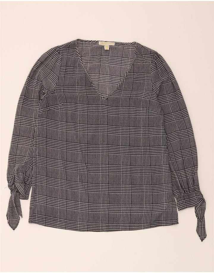 MICHAEL KORS Womens Long Sleeve Blouse Top UK 16 Large Grey Herringbone Vintage Michael Kors and Second-Hand Michael Kors from Messina Hembry 