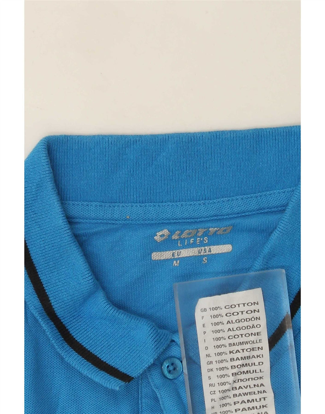 Lotto Polo Homme Bleu Moyen Coton