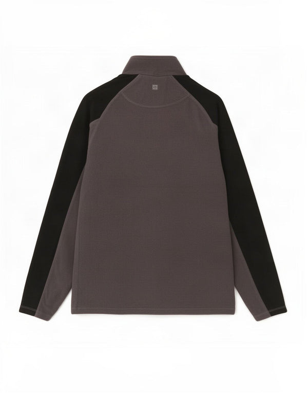 Mountain Warehouse Pull Polaire à Col Zippé Homme Gris Moyen Colorblock