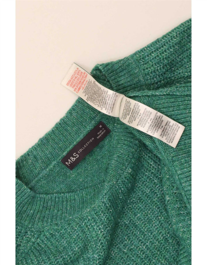 Marks & Spencer Pull à col rond pour femme UK 14 Vert moyen moucheté