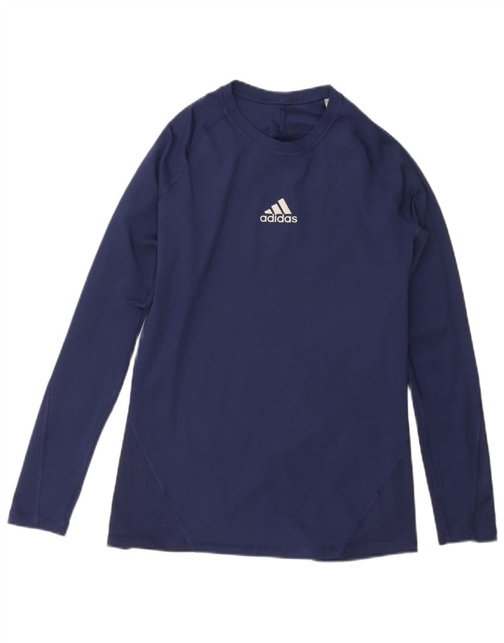 ADIDAS Mens Top Long Sleeve Medium Navy Blue Polyester