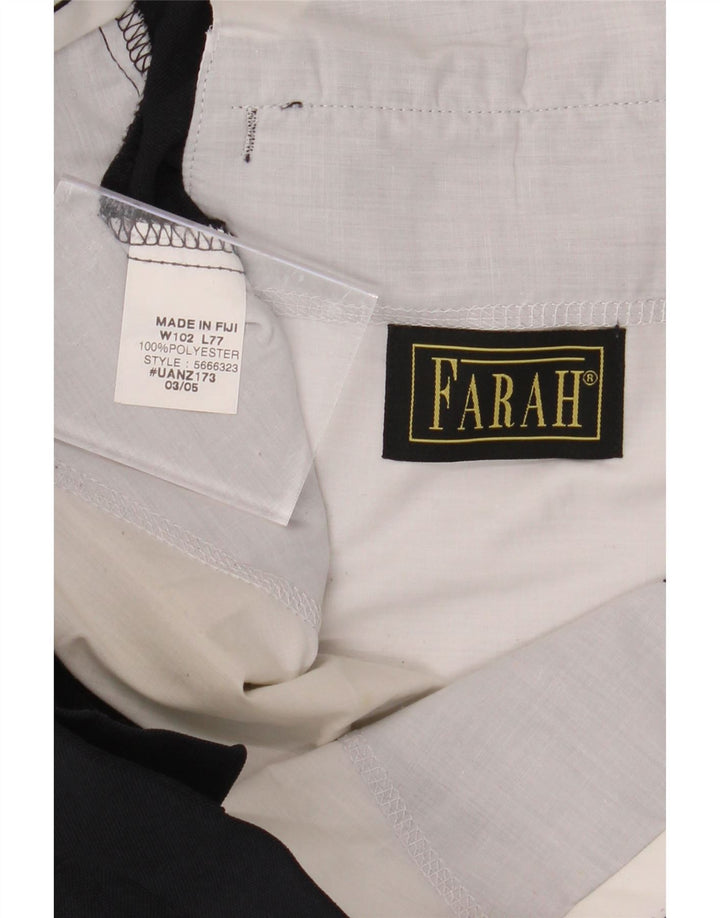 FARAH Mens Straight Suit Trousers W40 L30 Navy Blue Polyester Vintage Farah and Second-Hand Farah from Messina Hembry 