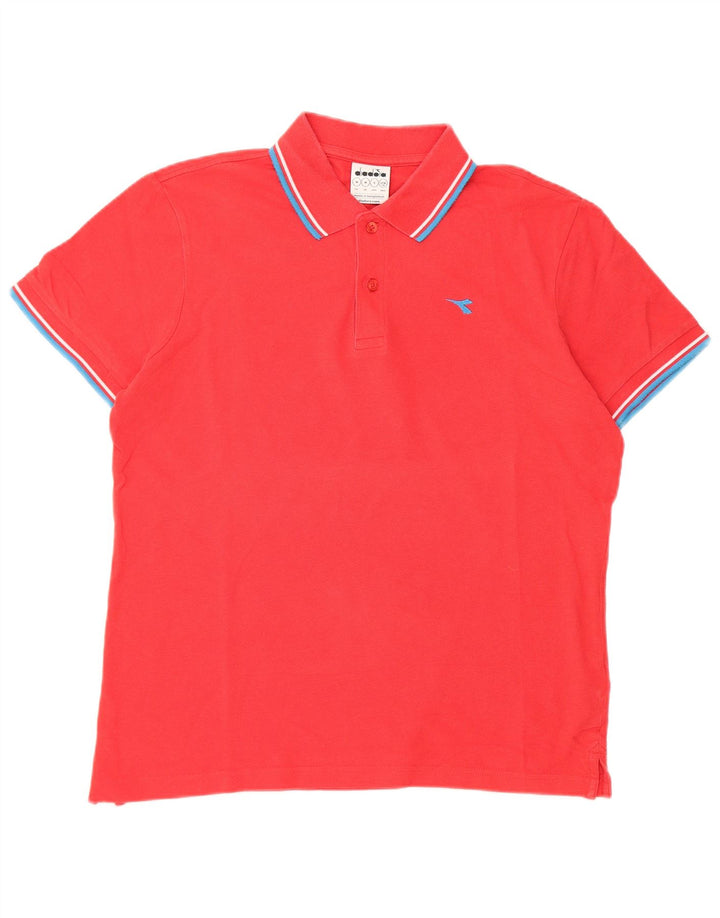 Diadora Polo Homme Rouge Moyen Coton