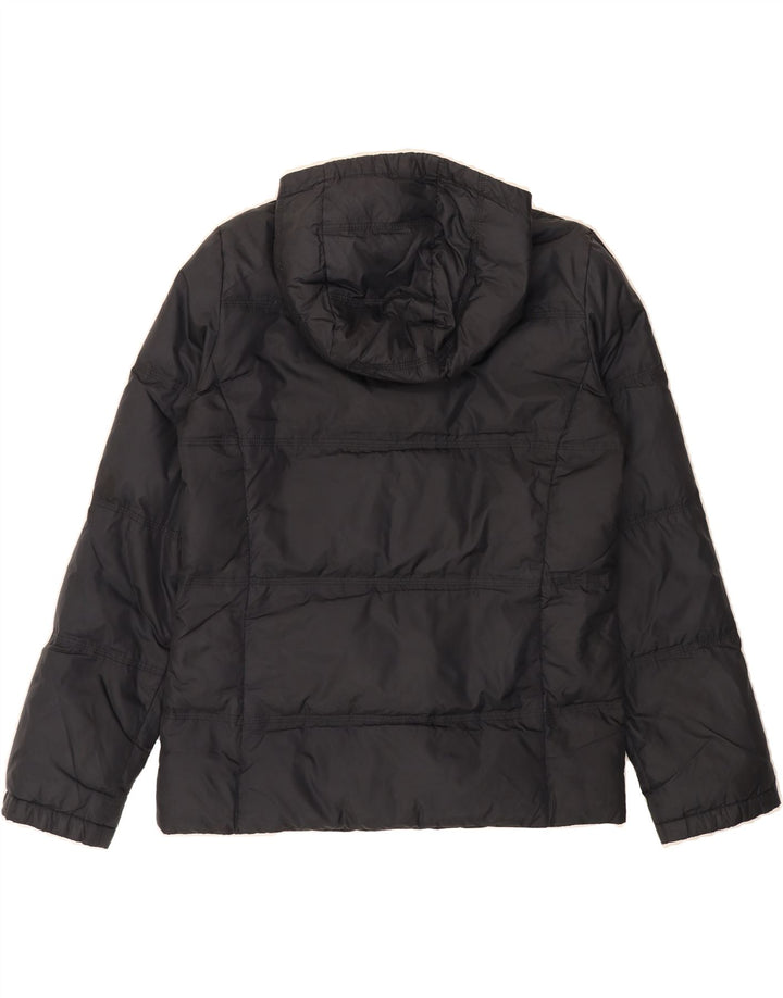 DIADORA Womens Hooded Padded Jacket UK 14 Medium Black Polyamide Vintage Diadora and Second-Hand Diadora from Messina Hembry 