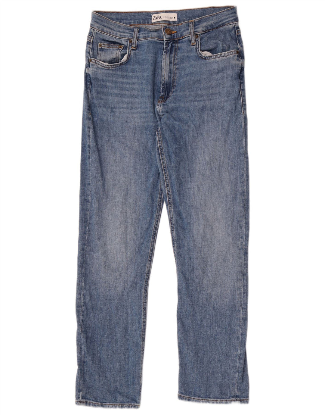 Zara Jean droit femme EU 40 Medium W30 L27 bleu coton