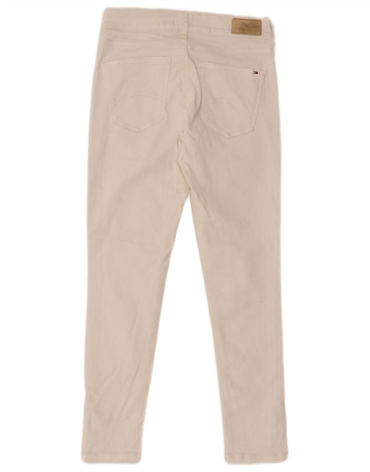 TOMMY HILFIGER Jean Skinny Taille Mi-Haute Femme W25 L25 Coton Blanc