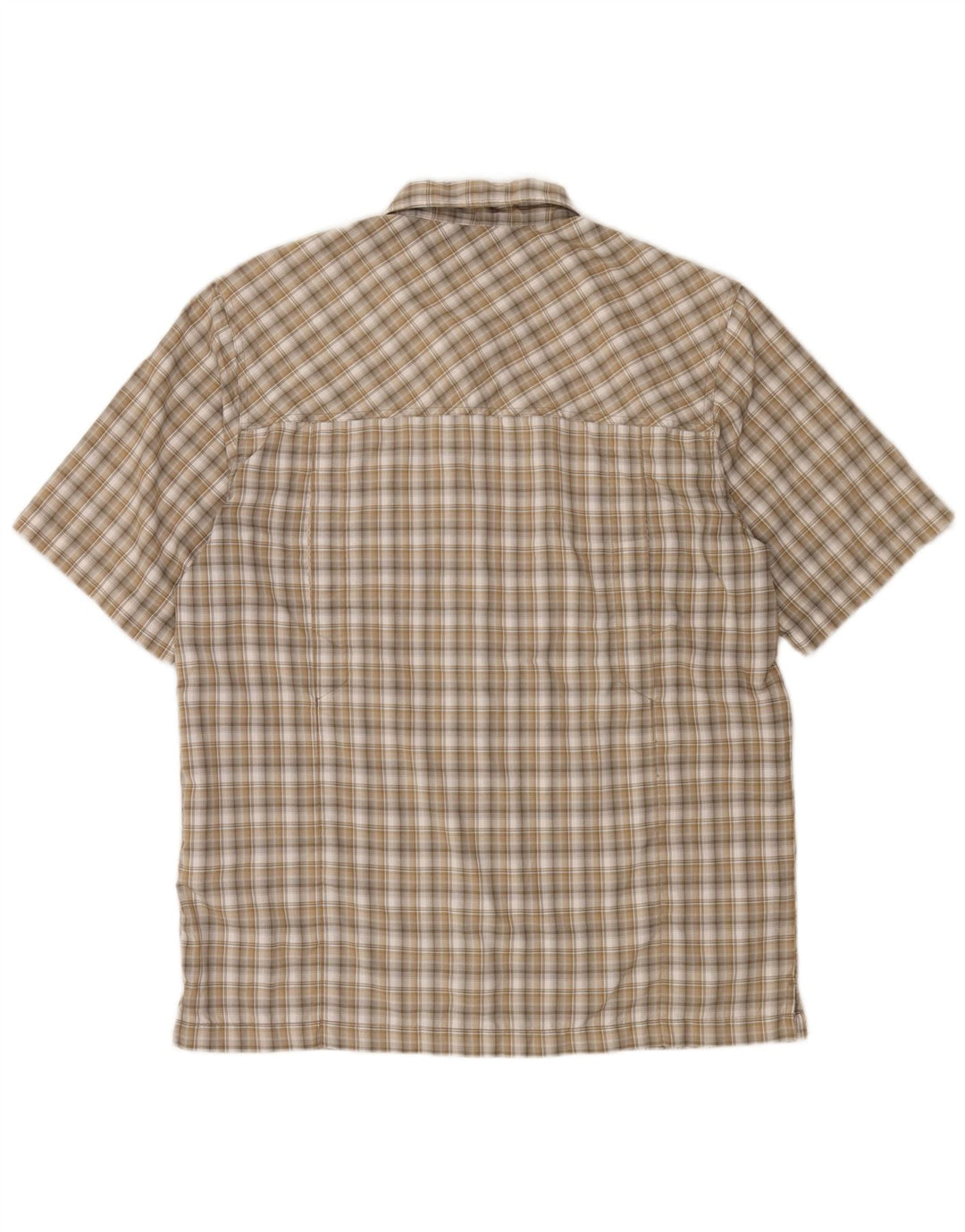 MC Kinley Chemise à manches courtes pour hommes en polyester à carreaux kaki moyen