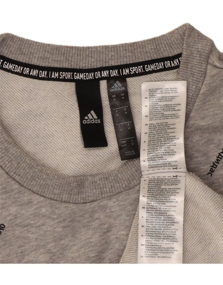 ADIDAS Sweat-Shirt Graphique Homme Gris Moyen Coton