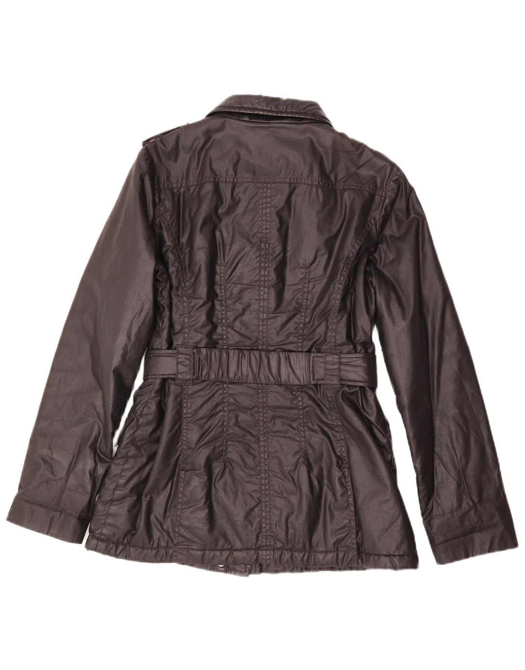 JIGSAW Veste militaire ample en coton ciré pour femme UK 6 XS en coton noir