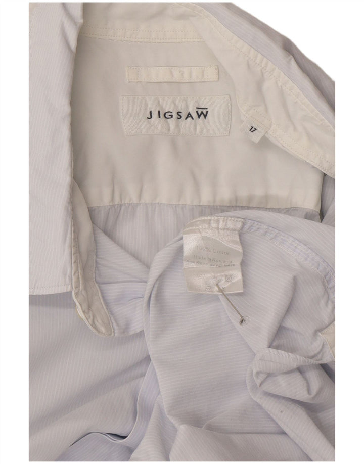 Jigsaw Chemise Homme Taille 17 XL Coton Rayé Bleu
