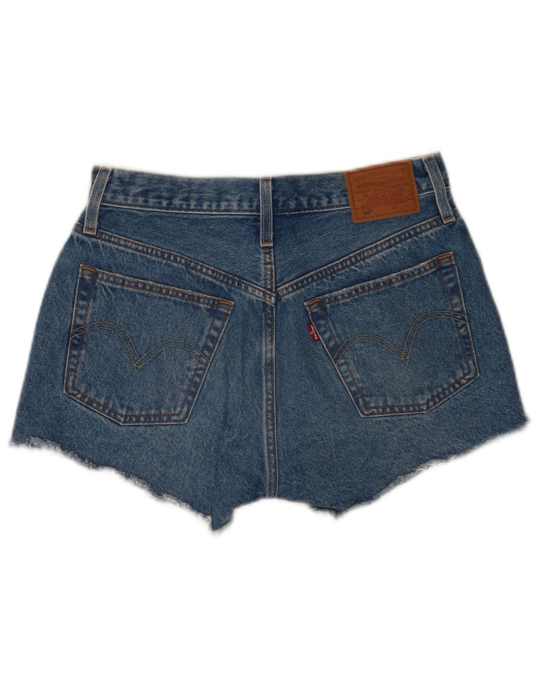 Levi's Short 501 Distressed Denim W27 Small Bleu Coton Femme
