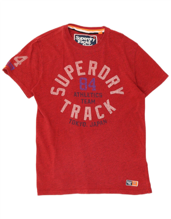 Superdry T-Shirt Graphique Homme Rouge Moyen Coton