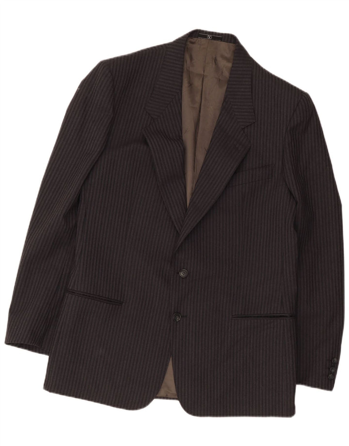 Valentino Veste blazer longue à 2 boutons pour homme IT 52 XL Gris à fines rayures