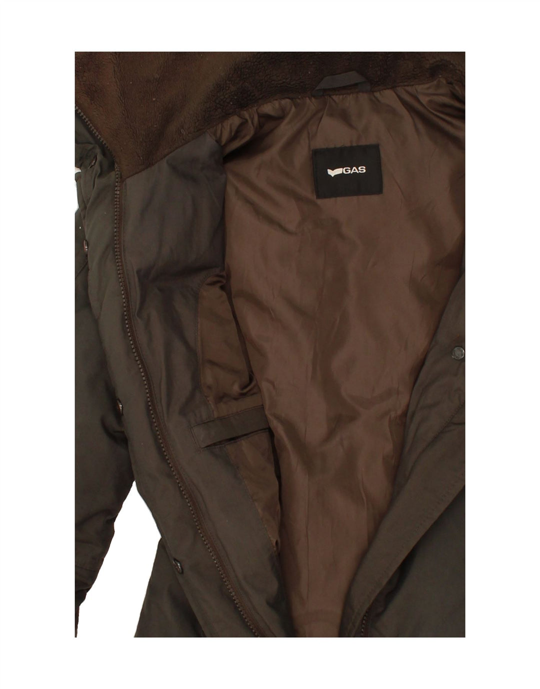 GAS Womens Padded Coat EU 38 Medium Brown Polyamide Vintage Gas and Second-Hand Gas from Messina Hembry 